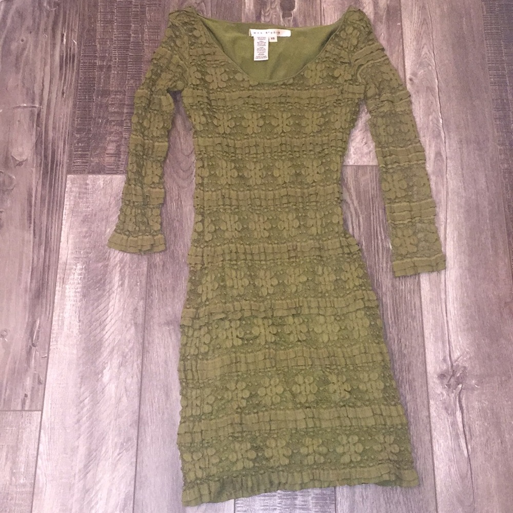 Olive Green Lace Bodycon Dress